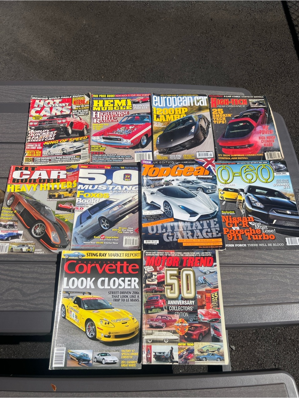 Vintage Car Magazine Lot of 10 Motor Trend Corvette TopGear 5.0 Mustang Hot Cars